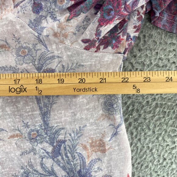 Roamans Sweater Womens 1X Plus Purple Floral 2 Piece Set 1/2 Sleeves Cardigan - Picture 11 of 15